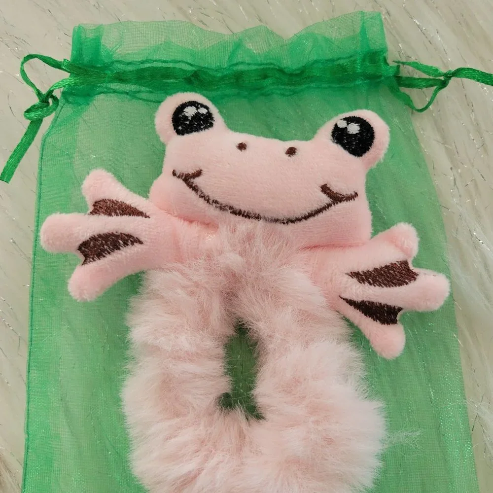 Set of 2 Plush Frog Scrunchies
